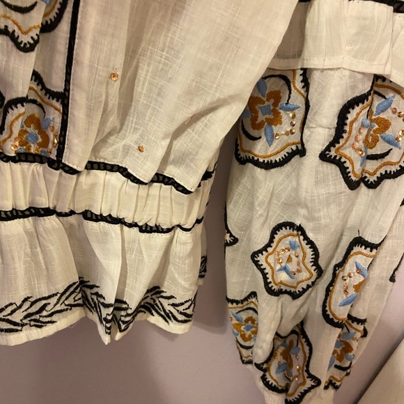 Anthropologie Sequined Embroidered Blouse size 6 - Picture 12 of 16
